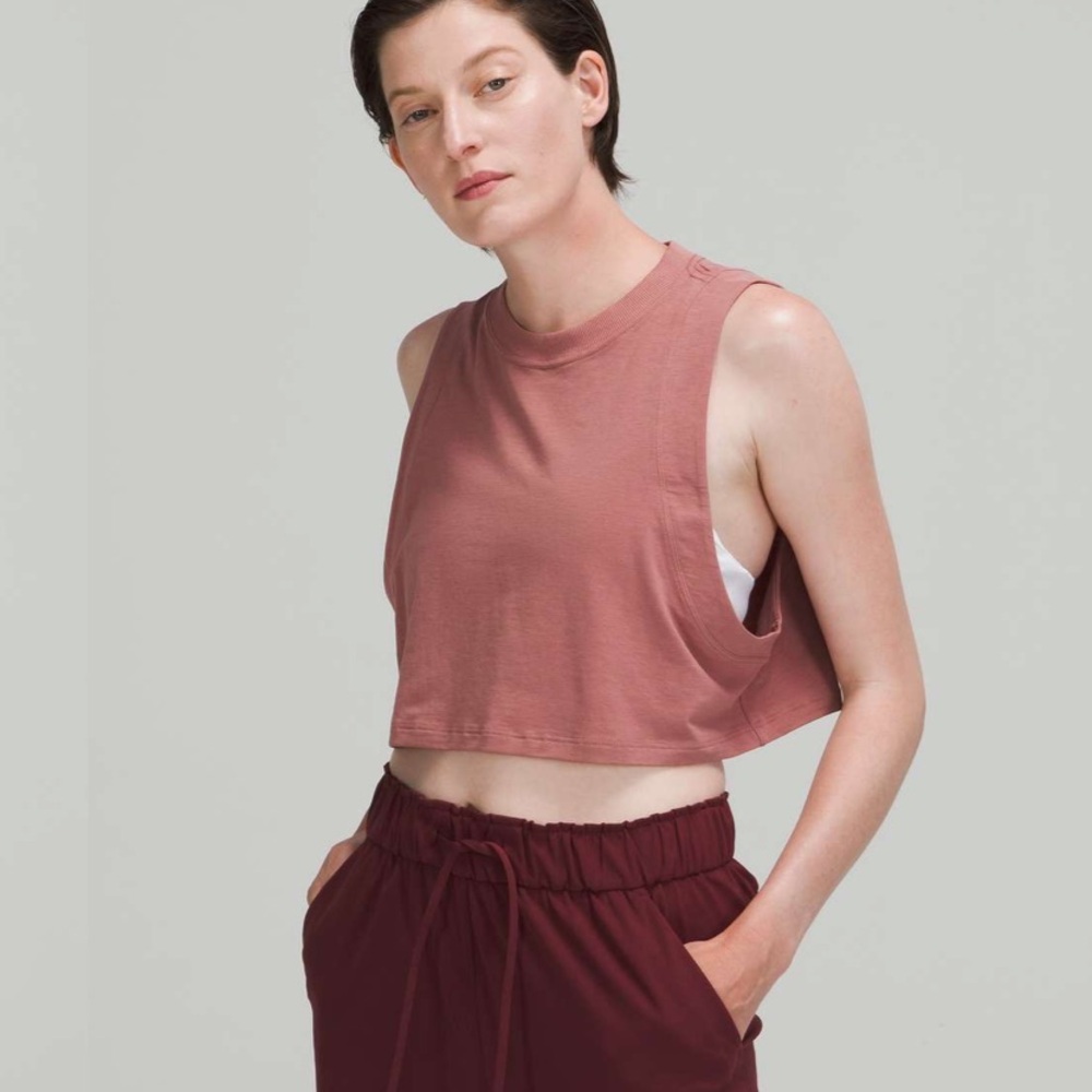 lululemon athletica All Yours Crop Tank Top Spiced Chai sz 12